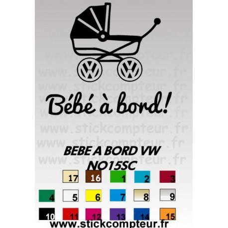 BEBE A BORD VW NO15SC stickers*