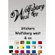 Stickers wolfsburg west & co fond noir - 1