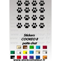 16 stickers COOKEO 8 patte chat - 1