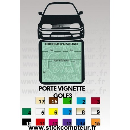 Porte Vignette Assurance VW GOLF 3 