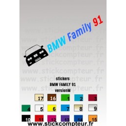 Stickers BMW FAMILY 91 versionM Stickers BMW FAMILY 91 versionM