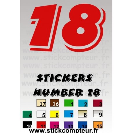 Stickers NUMBER 18  - 1