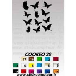 12 stickers COOKEO ET THERMOMIX 20 PAPILLONS*  - 1