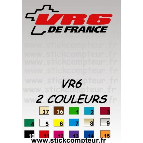 Stickers VR6 DE FRANCE 2 couleurs  - 1