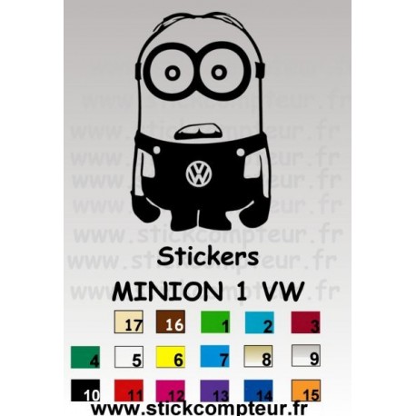 MINION 1 VW STICKERS * - StickCompteur création stickers personnalisés