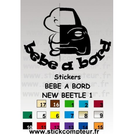 Stickers BEBE A BORD NEW BEETLE 1  - 1