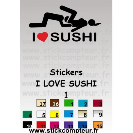 Stickers I LOVE SUSHI 1  - 1