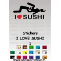 Stickers I LOVE SUSHI 1  - 1