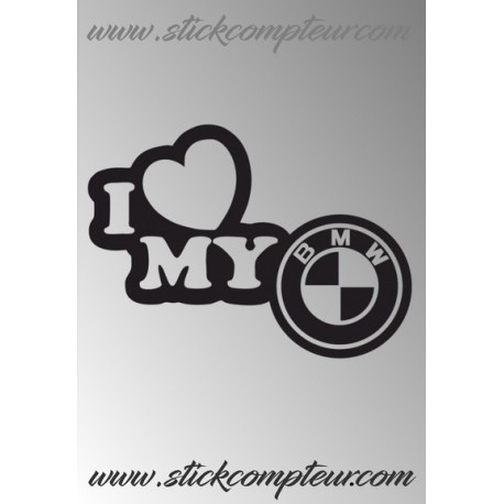 I LOVE BMW STICKERS 