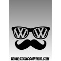 LUNETTE VW MOUSTACHE Stickers  - 1