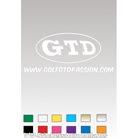 Autocollant GOLF GTD PASSION 3 BLANC - 1