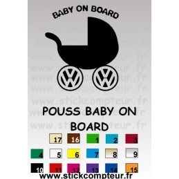 POUSS BABY ON BOARD VW stickers  *  - 1