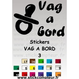 VAG A BORD 3 Stickers *