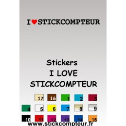 Stickers 1 I LOVE STICKCOMPTEUR  - 1