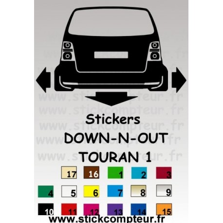 Stickers DOW-N-OUT TOURAN 1 - 3