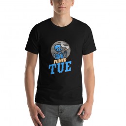 T-shirt Unisexe à Manches Courtes FUMER TUE motif bleu  - 1