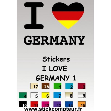 Stickers I LOVE GERMANY 1  - 1