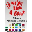 Stickers AIR RIDE A BORD By YANN  - 1