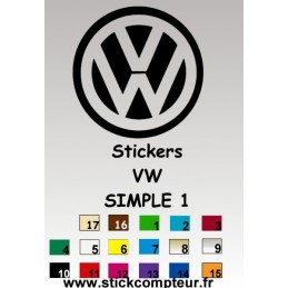 VW SIMPLE 1 VOLKSWAGEN LOGO STICKERS  - 1
