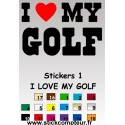 Stickers 1 I LOVE MY GOLF  - 1