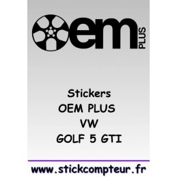 1 stickers OEM PLUS VW GOLF 5 GTI  - 1