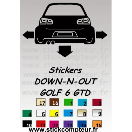 Stickers DOW-N-OUT GOLF 6 GTD