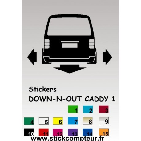 1 stickers 1 Down-n-out CADDY 1