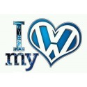 I LOVE MY VW ROSE OU BLEU 1021 Stickers* - StickCompteur création stickers personnalisés