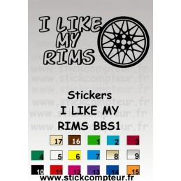Stickers I LIKE MY RIMS BBS 1  - 1