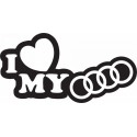 I LOVE MY AUDI 1211 Stickers  * - StickCompteur création stickers personnalisés