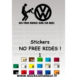 Stickers NO FREE RIDES 1  - 1