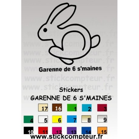 Stickers GARENNE DE 6 s'maines  - 1