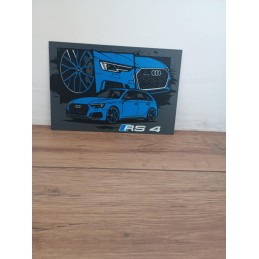 🏁 Plaque déco Audi RS4...