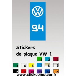 2 Stickers de plaque d'immatriculation VW 1 - 1