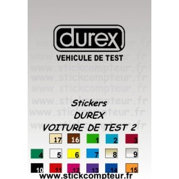 DUREX VEHICULE DE TEST 2 STICKERS * - StickCompteur création stickers personnalisés